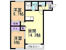 間取図画像 2LDK