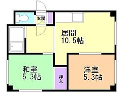 リザーブひばりヶ丘 2LDKの間取図画像