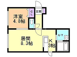 CUBE16 1LDKの間取図画像