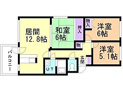 シティオひばりが丘 3LDKの間取図画像