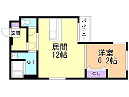 マイクレスト栄通 1LDKの間取図画像