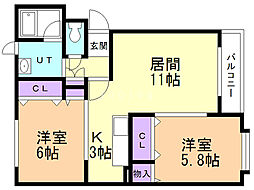 間取図画像 2LDK