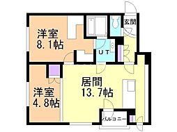 COMSAPシンサッポロ2 2LDKの間取図画像