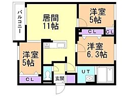 間取図画像 3LDK