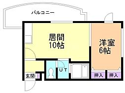 NSビル 1LDKの間取図画像