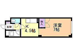 ベルハイム大谷地 1Kの間取図画像