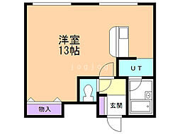 ファーストコートA ワンルームの間取図画像