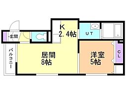 ルミエールアンフィニ 1LDKの間取図画像
