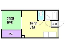 シティハイムラーク 1DKの間取図画像