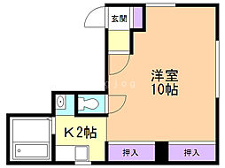 ファームハイツ2 1Kの間取図画像