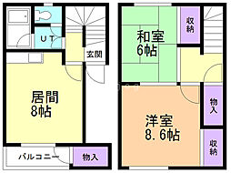 フェイス平和通 2LDKの間取図画像