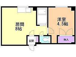 ハイムコメット 1LDKの間取図画像