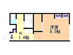 レオパレスグランチェルシー 1Kの間取図画像