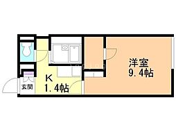 レオネクストルミナス東札幌 1Kの間取図画像