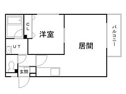 クレアヒルズ 1LDKの間取図画像