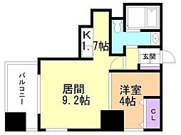 REGALO菊水二条 1LDKの間取図画像