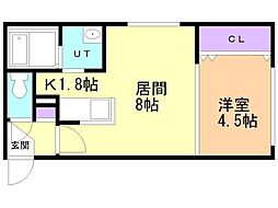 カナル 1LDKの間取図画像