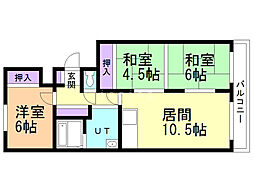 ハイツしみず 3LDKの間取図画像