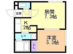 EXOR Hondori 1LDKの間取図画像