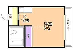 六興ビルプラザ六興 1Kの間取図画像