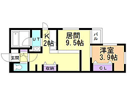2ndIMPACT 1LDKの間取図画像