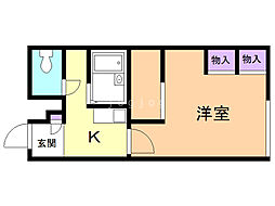 レオパレスエルム 1Kの間取図画像