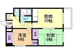 GRANDVALUEKIKUSUI 2LDKの間取図画像