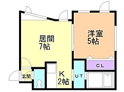 プルーフガーデン 1DKの間取図画像