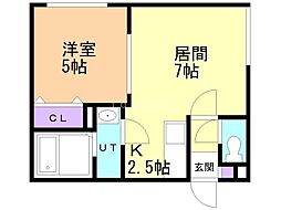 プルメリア栄通 1LDKの間取図画像