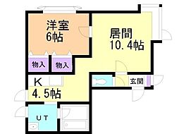 ウェストプラザ56A 1LDKの間取図画像
