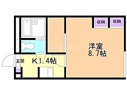 レオパレスLunetta 1Kの間取図画像