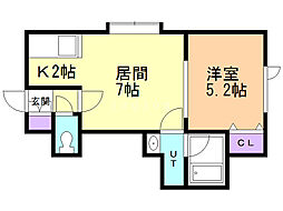 リッセ・1 1LDKの間取図画像