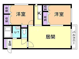 セントポーリアクラリス 2LDKの間取図画像