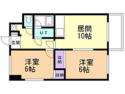 GRANDVALUEKIKUSUI 2LDKの間取図画像