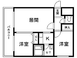 サラベルヴェデーレ 2LDKの間取図画像