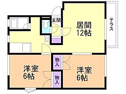 ヴェルディ青葉 2LDKの間取図画像