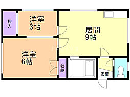 佐藤ハイツ 2LDKの間取図画像