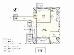レ・コンフォーティ長野駅東 8階2LDKの間取り