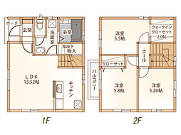ヴィラ・フランボワーズ 2階3LDKの間取り