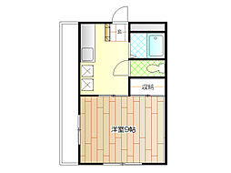 サンハイツ小林 3階1Kの間取り