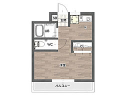 コーポ吹上 2階ワンルームの間取り