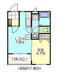 ラフィーユ 1LDKの間取図画像