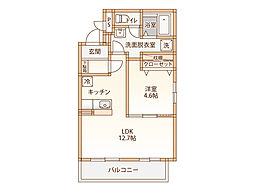 ベルリジエール 1LDKの間取図画像