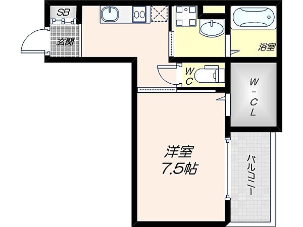 ディアコート矢田 ｜大阪府大阪市東住吉区照ケ丘矢田1丁目(賃貸アパート1K・3階・33.62㎡)の写真 その2