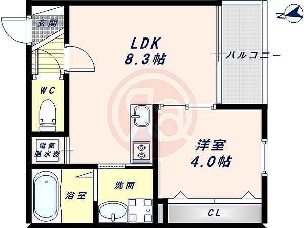 大阪府大阪市阿倍野区王子町2丁目(賃貸アパート1LDK・2階・30.14㎡)の写真 その2