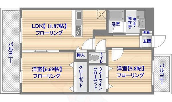 E-STYLE ｜福岡県福岡市博多区博多駅南６丁目(賃貸マンション2LDK・2階・58.20㎡)の写真 その2