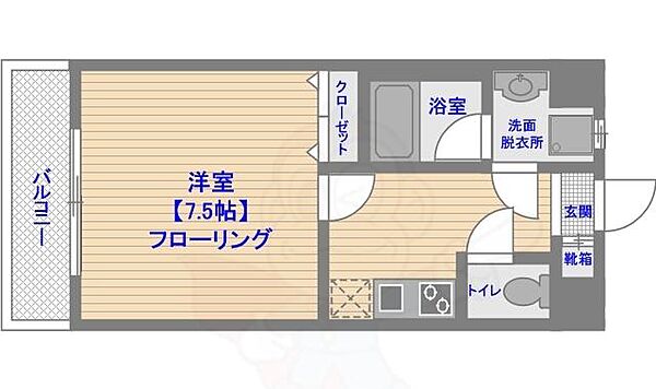 エンクレスト天神東3 ｜福岡県福岡市博多区築港本町(賃貸マンション1K・6階・24.60㎡)の写真 その2