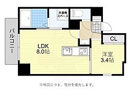 ADORE六本松PROUD 6階1LDKの間取り