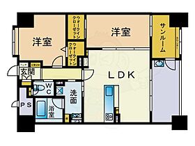 福岡県福岡市中央区港１丁目（賃貸マンション2LDK・9階・73.80㎡） その2