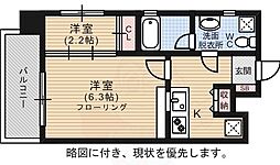 サニークレスト大濠公園 7階2Kの間取り
